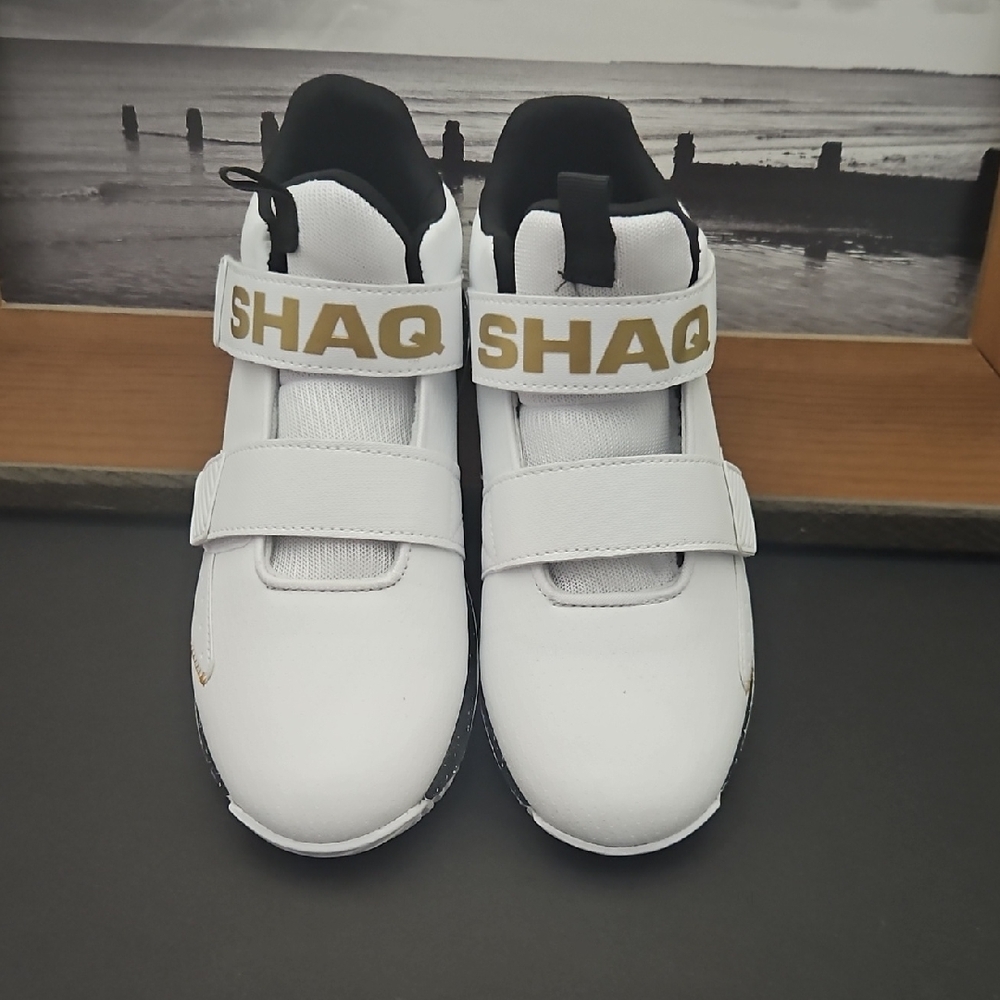 Shaq Kids White and Gold High-Top Sneakers